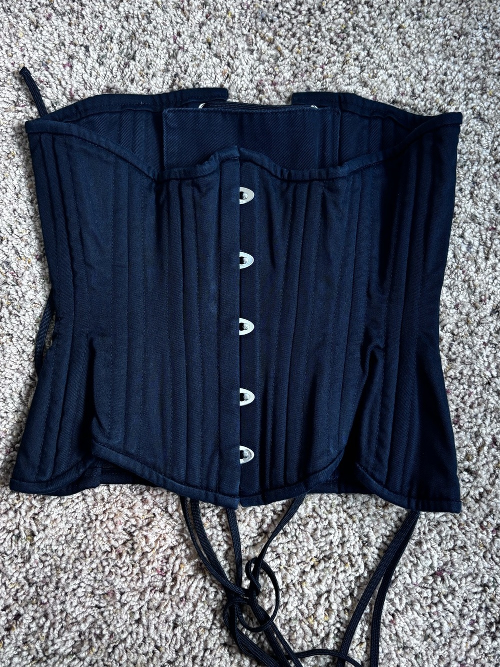 Black Corset Top with Front Busk Closure